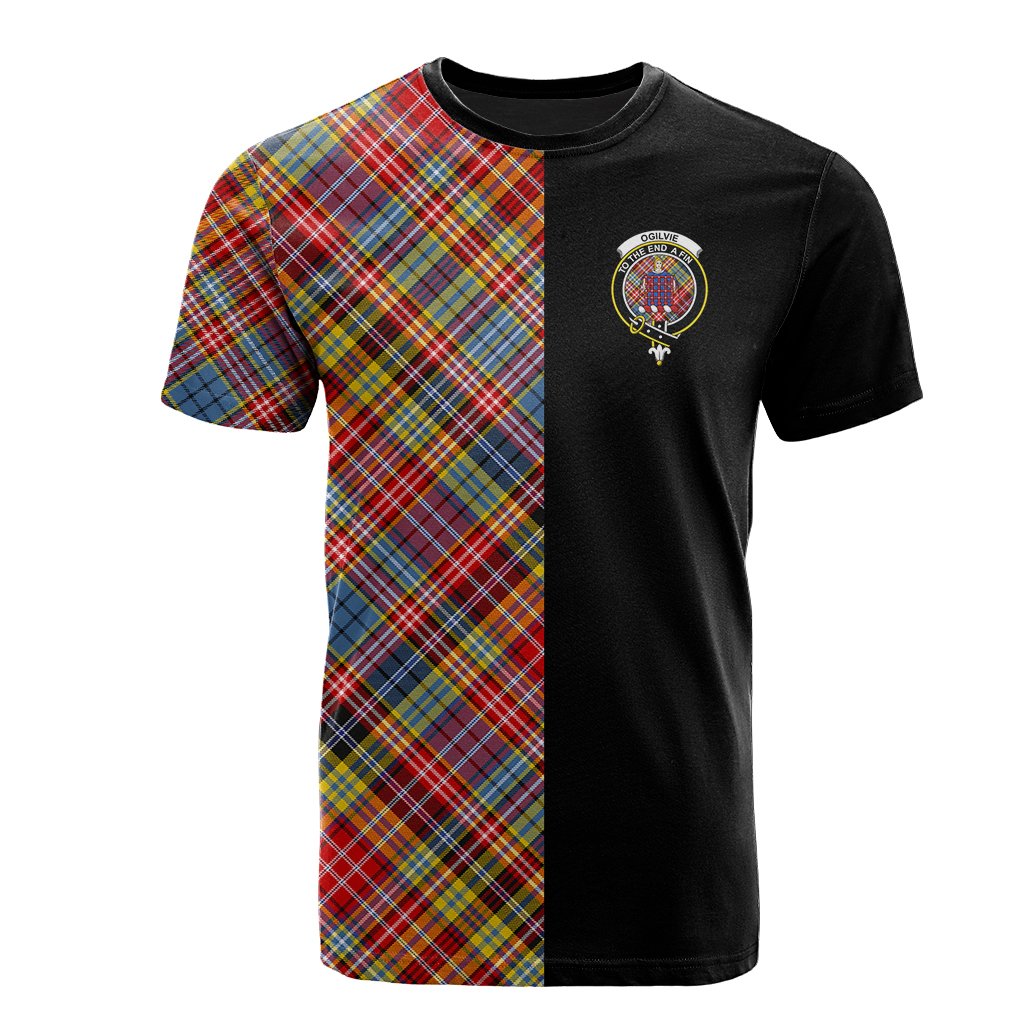 Ogilvie of Airlie Ancient Tartan T-Shirt Half of Me - Cross Style