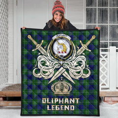 Oliphant Modern Tartan Crest Legend Gold Royal Premium Quilt