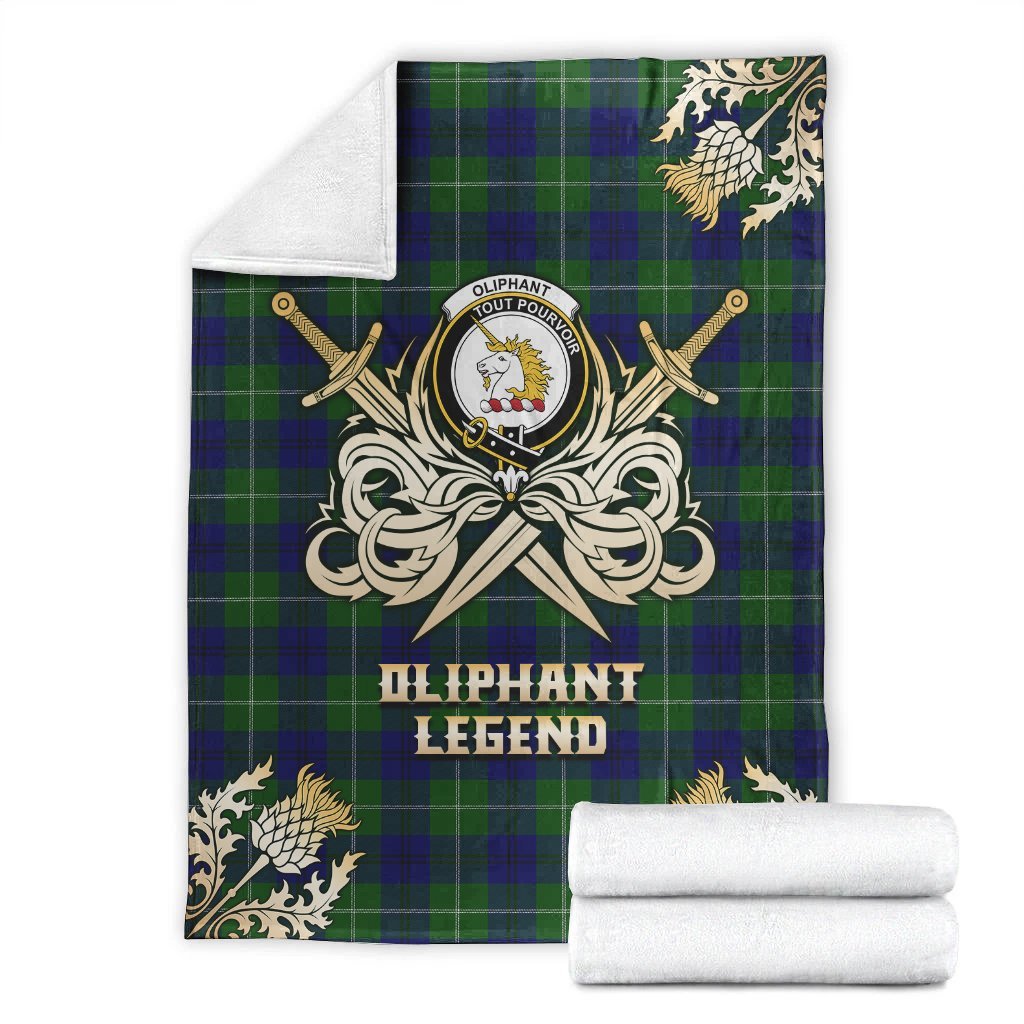 Oliphant Modern Tartan Gold Courage Symbol Blanket