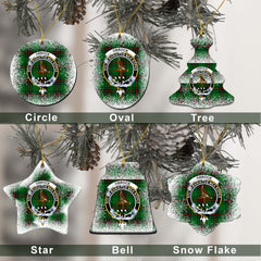 Orrock Tartan Christmas Ceramic Ornament - Snow Style