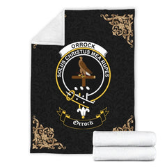Orrock Crest Tartan Premium Blanket Black