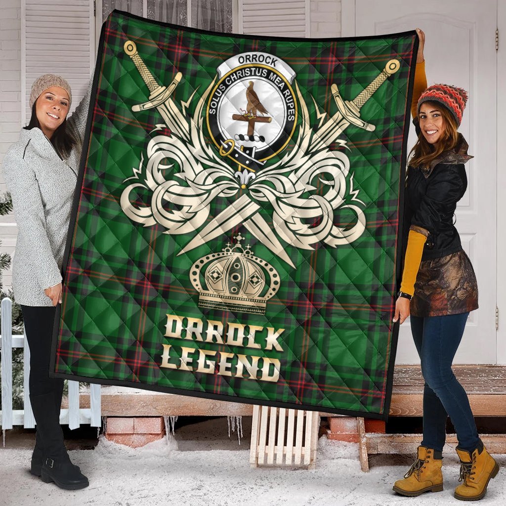 Orrock Tartan Crest Legend Gold Royal Premium Quilt