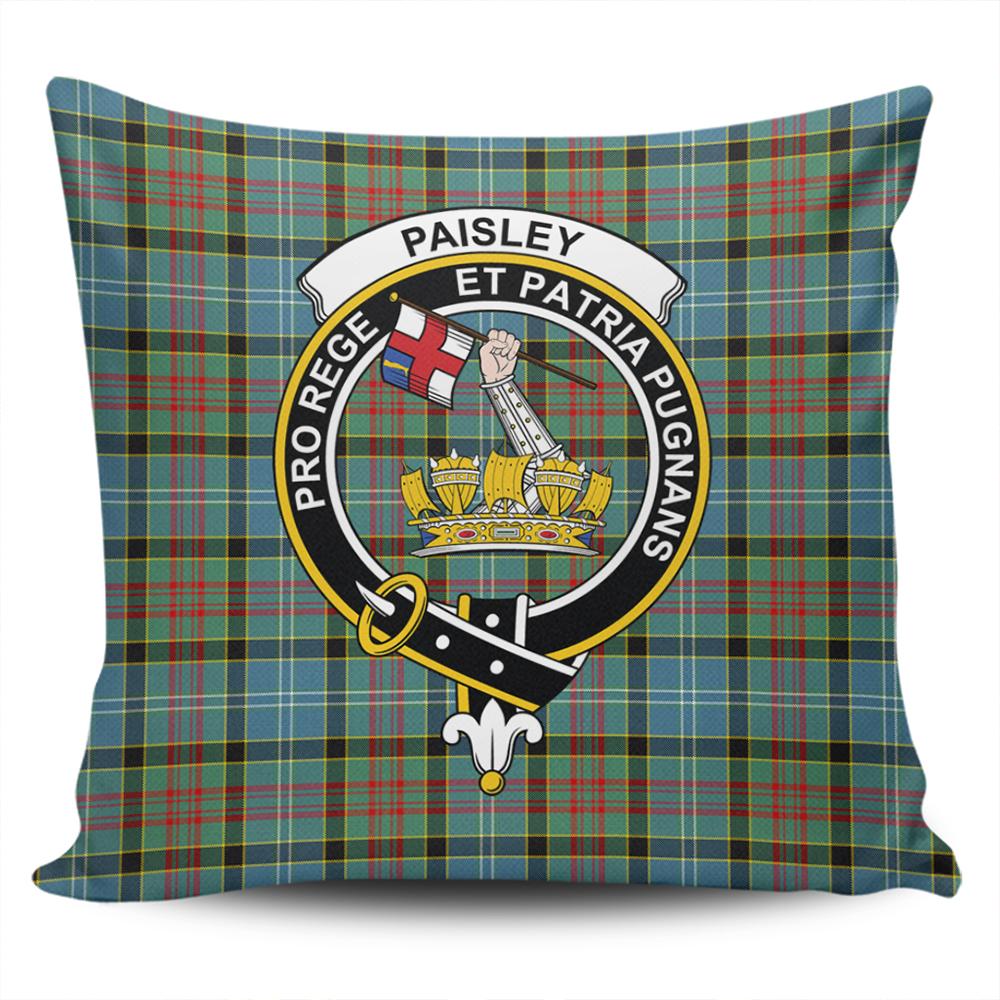 Scottish Paisley District Tartan Crest Pillow Cover - Tartan Cushion Cover