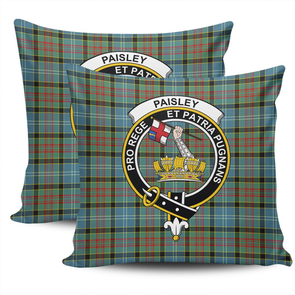 Scottish Paisley District Tartan Crest Pillow Cover - Tartan Cushion Cover