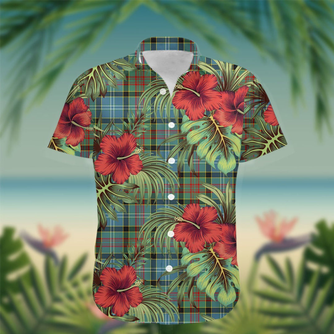 Paisley Tartan Hawaiian Shirt Hibiscus, Coconut, Parrot, Pineapple - Tropical Garden Shirt