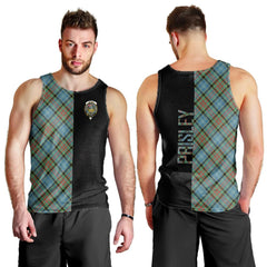 Paisley Tartan Crest Men's Tank Top - Cross Style