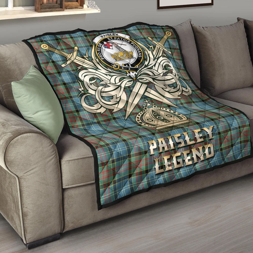 Paisley Tartan Crest Legend Gold Royal Premium Quilt