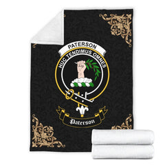 Paterson Crest Tartan Premium Blanket Black
