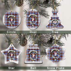 Pennycook Tartan Christmas Ceramic Ornament - Snow Style