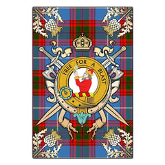 Pennycook Tartan Crest Black Garden Flag - Gold Thistle Style