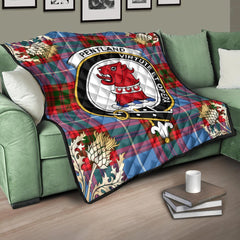 Pentland Tartan Crest Premium Quilt - Gold Thistle Style