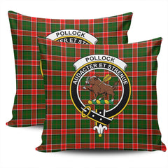 Scottish Pollock Modern Tartan Crest Pillow Cover - Tartan Cushion Cover