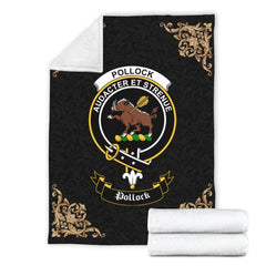 Pollock Crest Tartan Premium Blanket Black