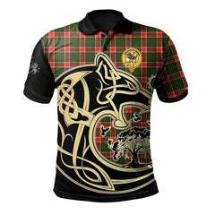 Pollock Modern Tartan Polo Shirt Viking Wolf