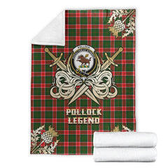 Pollock Modern Tartan Gold Courage Symbol Blanket