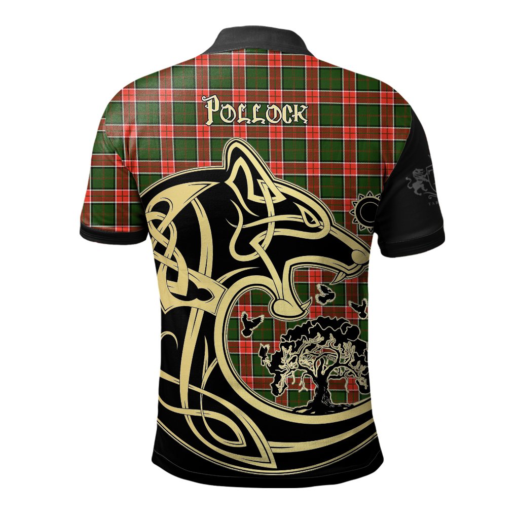 Pollock Modern Tartan Polo Shirt Viking Wolf