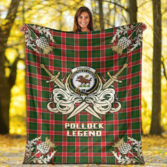 Pollock Modern Tartan Gold Courage Symbol Blanket