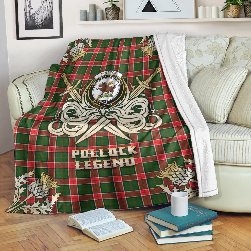 Pollock Modern Tartan Gold Courage Symbol Blanket