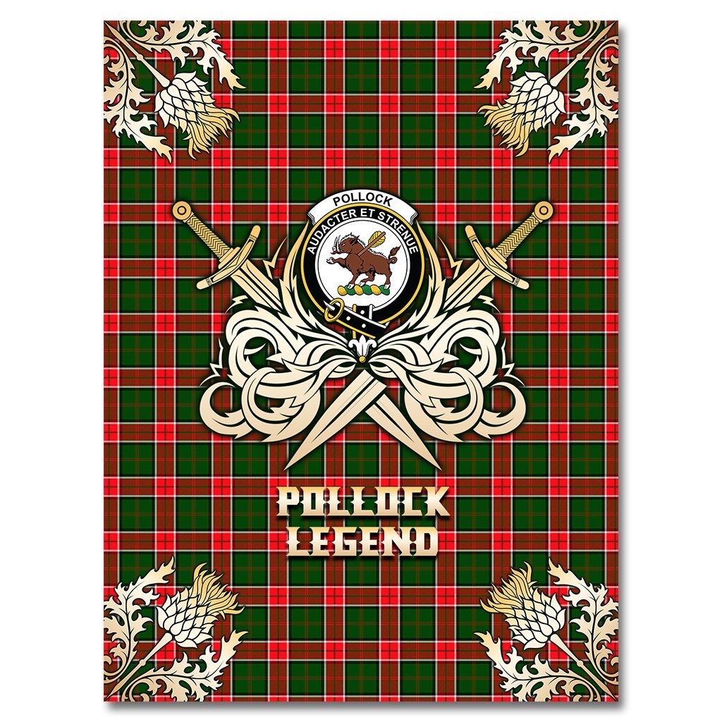 Pollock Modern Tartan Gold Courage Symbol Blanket