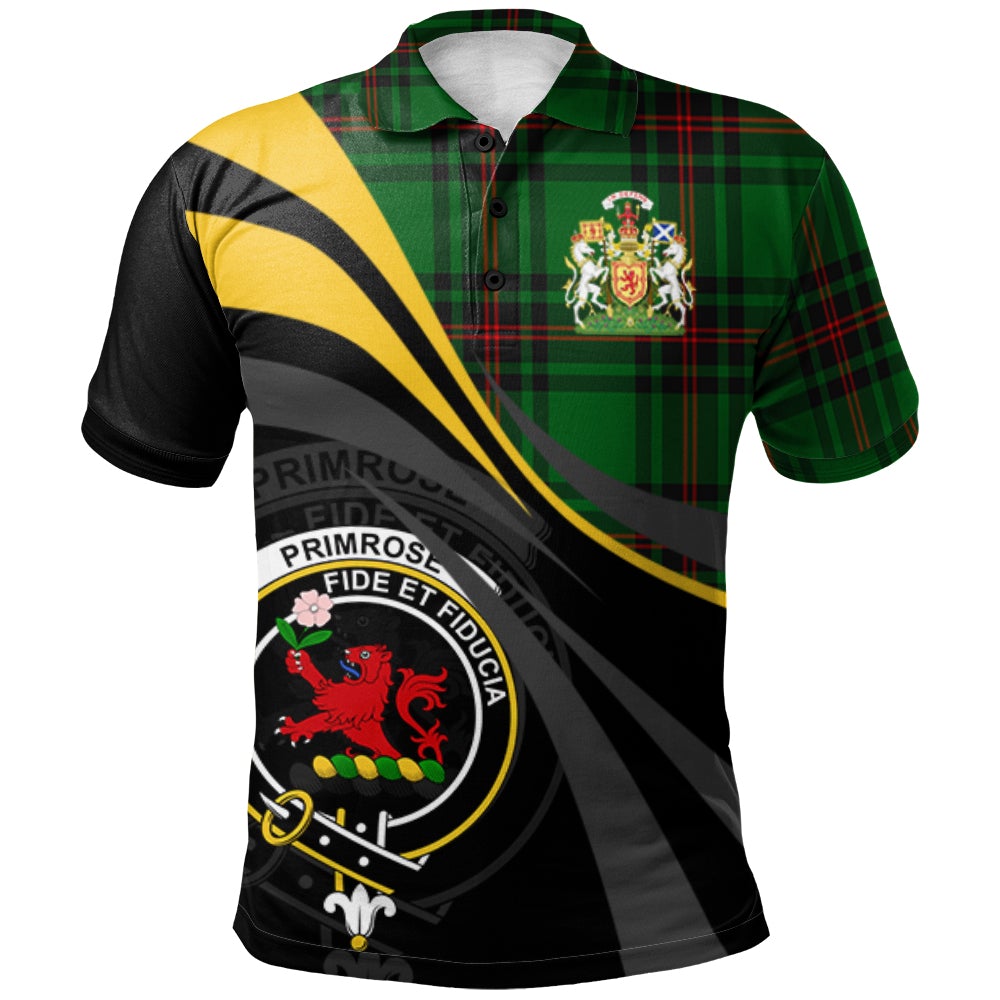 Primrose Tartan Polo Shirt - Royal Coat Of Arms Style