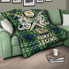 Purves Tartan Crest Legend Gold Royal Premium Quilt