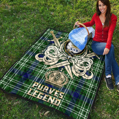 Purves Tartan Crest Legend Gold Royal Premium Quilt