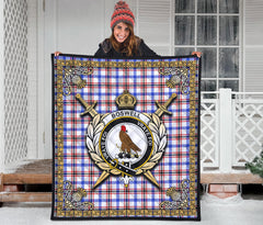 Boswell Modern Tartan Crest Premium Quilt - Celtic Thistle Style