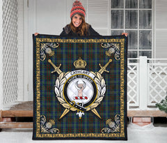 Cathcart Tartan Crest Premium Quilt - Celtic Thistle Style