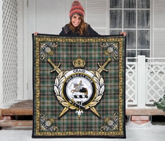 Craig Ancient Tartan Crest Premium Quilt - Celtic Thistle Style