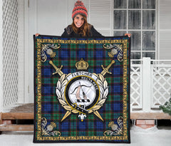 Fletcher Ancient Tartan Crest Premium Quilt - Celtic Thistle Style