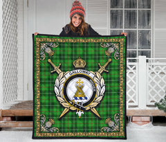 Galloway District Tartan Crest Premium Quilt - Celtic Thistle Style