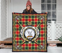 Gibson Tartan Crest Premium Quilt - Celtic Thistle Style