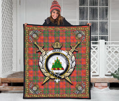 Grant Ancient Tartan Crest Premium Quilt - Celtic Thistle Style