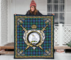 Hunter Ancient Tartan Crest Premium Quilt - Celtic Thistle Style