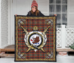 Innes Ancient Tartan Crest Premium Quilt - Celtic Thistle Style