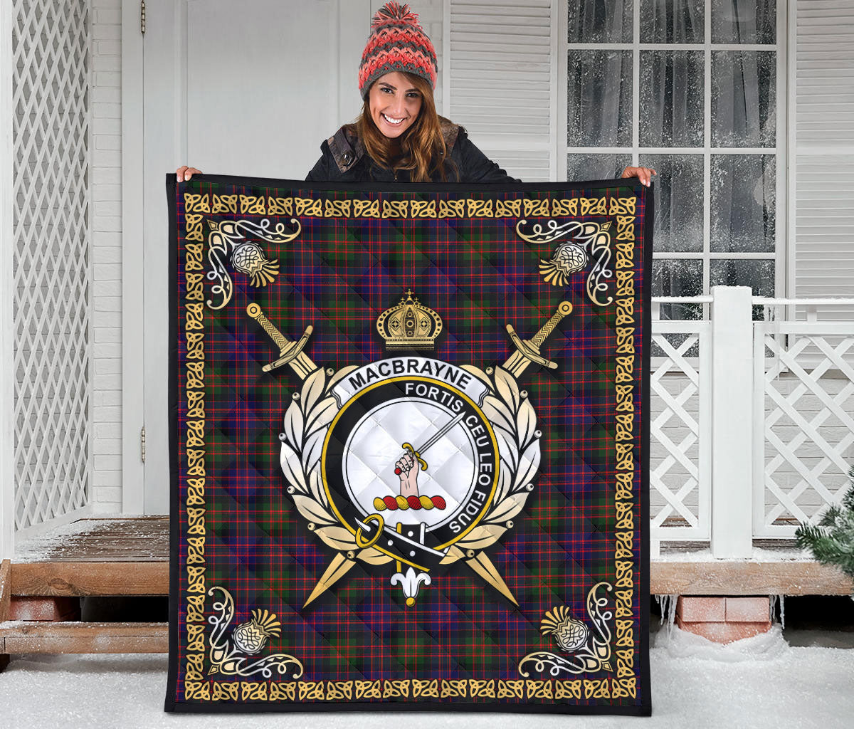 MacBrayne Tartan Crest Premium Quilt - Celtic Thistle Style