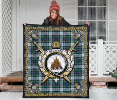 MacKenzie Dress Ancient Tartan Crest Premium Quilt - Celtic Thistle Style