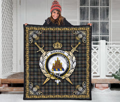 MacKenzie Weathered Tartan Crest Premium Quilt - Celtic Thistle Style