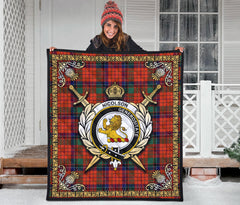 Nicolson Ancient Old Tartan Crest Premium Quilt - Celtic Thistle Style