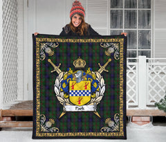 Park Tartan Crest Premium Quilt - Celtic Thistle Style