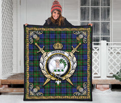 Paterson Tartan Crest Premium Quilt - Celtic Thistle Style