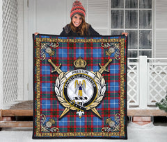 Preston Tartan Crest Premium Quilt - Celtic Thistle Style