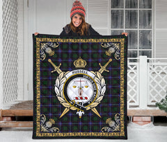 Russell Modern Tartan Crest Premium Quilt - Celtic Thistle Style