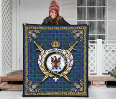 Sandilands Tartan Crest Premium Quilt - Celtic Thistle Style