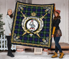 Bannerman Tartan Crest Premium Quilt - Celtic Thistle Style