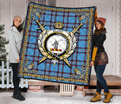 Elliot Ancient Tartan Crest Premium Quilt - Celtic Thistle Style