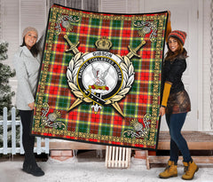 Gibson Tartan Crest Premium Quilt - Celtic Thistle Style