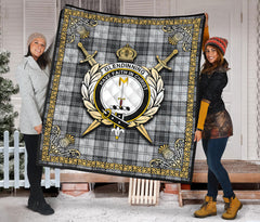 Glendinning Tartan Crest Premium Quilt - Celtic Thistle Style