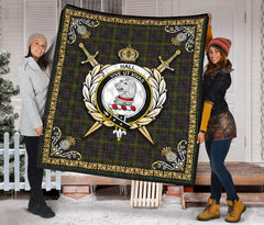 Hall Tartan Crest Premium Quilt - Celtic Thistle Style