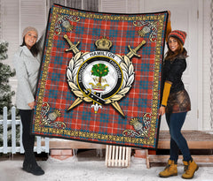 Hamilton Ancient Tartan Crest Premium Quilt - Celtic Thistle Style